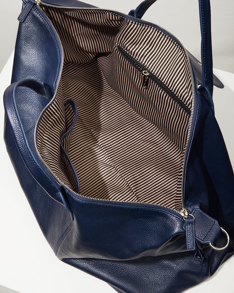 Tommy Bahama Everyday - Stanford Navy Leather Duffel Bag