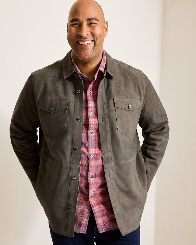 Tommy Bahama Premium - Big & Tall Boulder Ridge Suede Shirt Jacket