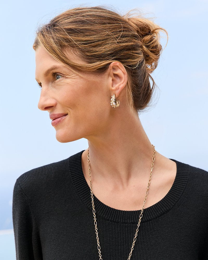 Tommy Bahama Top Pick - Tidal Treasure Mother of Pearl and Stone Chunky Hoops