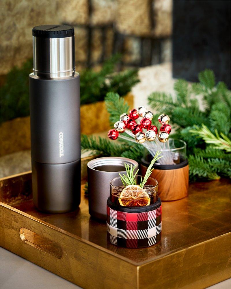 Tommy Bahama Essential - Asobu® On the Rocks Glass & Kuzie - Plaid