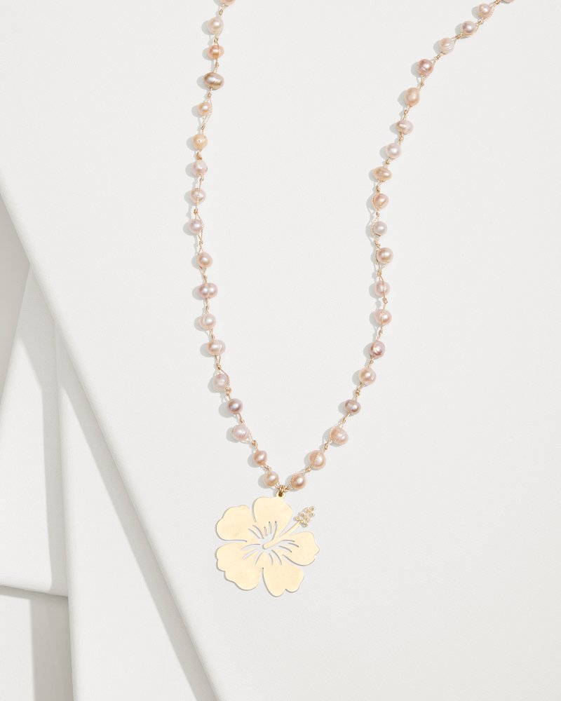 Tommy Bahama Deals - Tropical Blooms Hibiscus Pendant Pearl Necklace