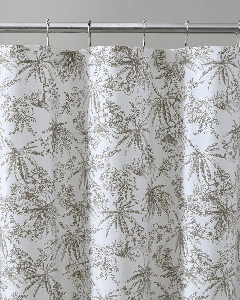 Tommy Bahama Deals - Pen and Ink Bahama Brown Palm Shower Curtain