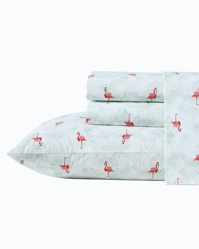 Tommy Bahama Special Offer - Flamingo Santa 4-Piece Queen Sheet Set