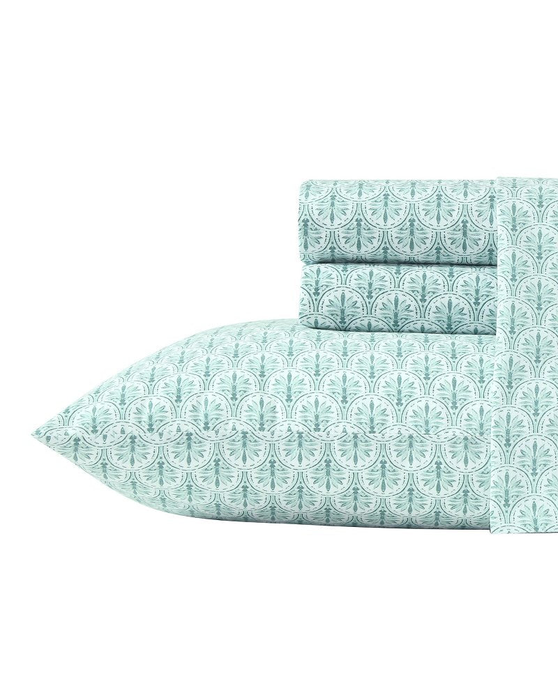 Tommy Bahama Everyday - Coastal Batik Green 4-Piece Queen Sheet Set