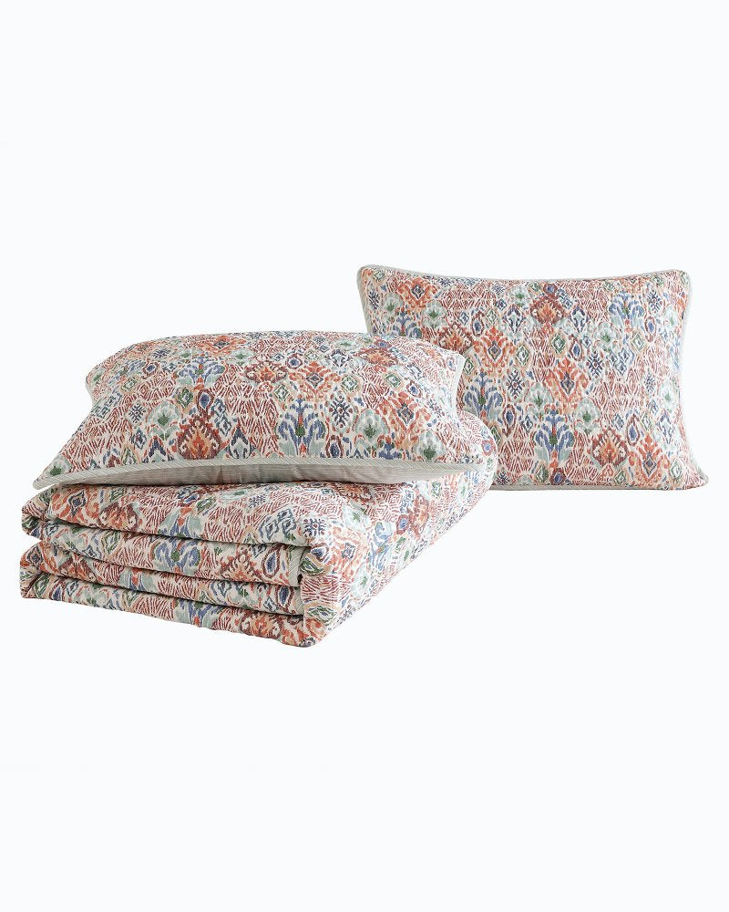 Tommy Bahama Premium - Ikat Tropics Reversible 3-Piece Full/Queen Quilt Set