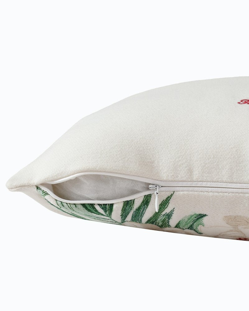 Tommy Bahama Exclusive - Festive Palms Velvet Embroidered Decorative Pillow