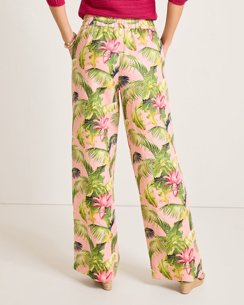 Tommy Bahama New - Two Palms Frond Royal High-Rise Linen Easy Pants