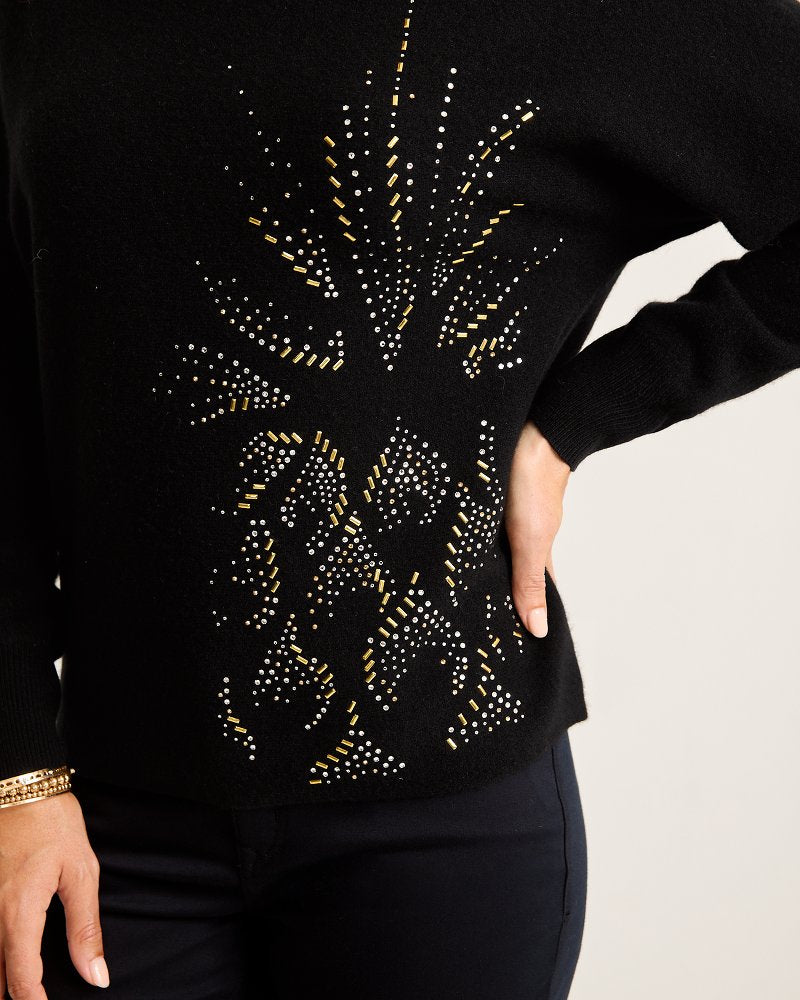 Tommy Bahama Great Value - Embellished Pineapple Cashmere-Blend Sweater