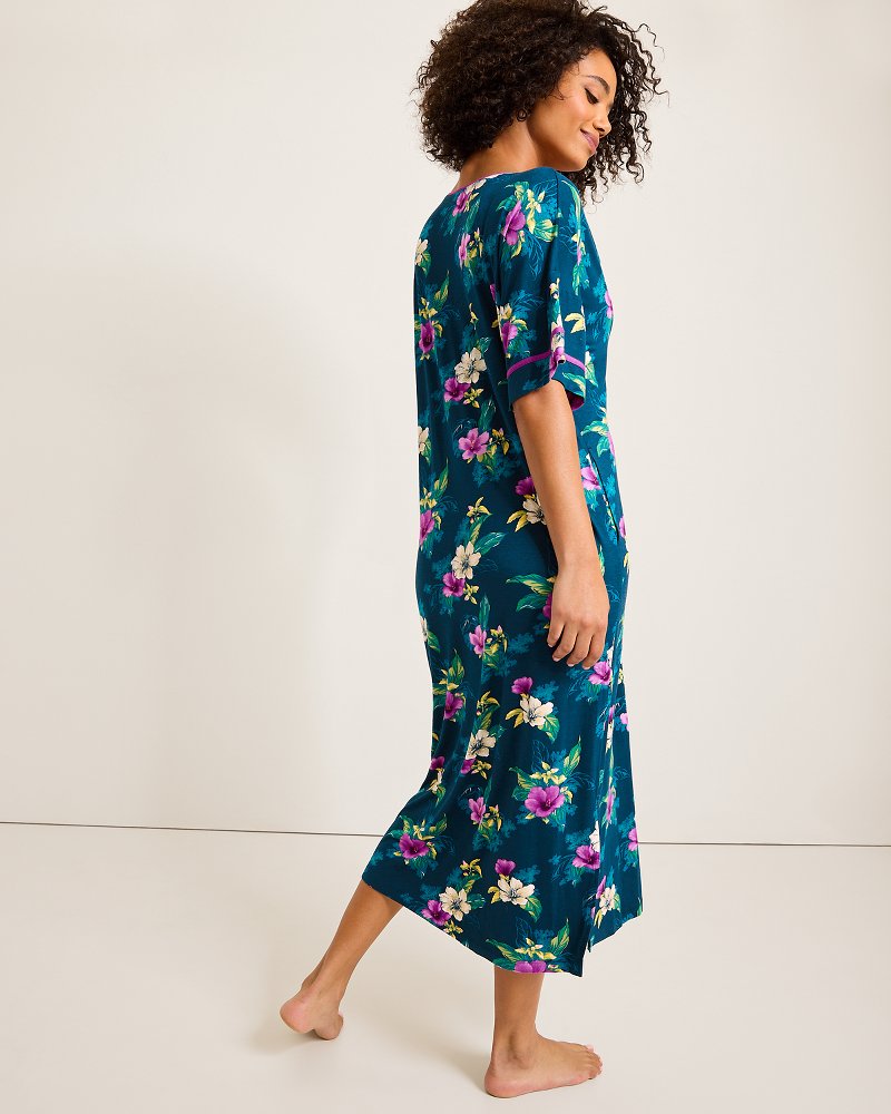 Tommy Bahama Everyday - Jersey Short-Sleeve Maxi Sleep Caftan
