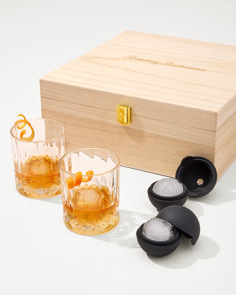Tommy Bahama Customer Favorite - Tommy Bahama Crystal Rocks Glass and Ice Sphere Set