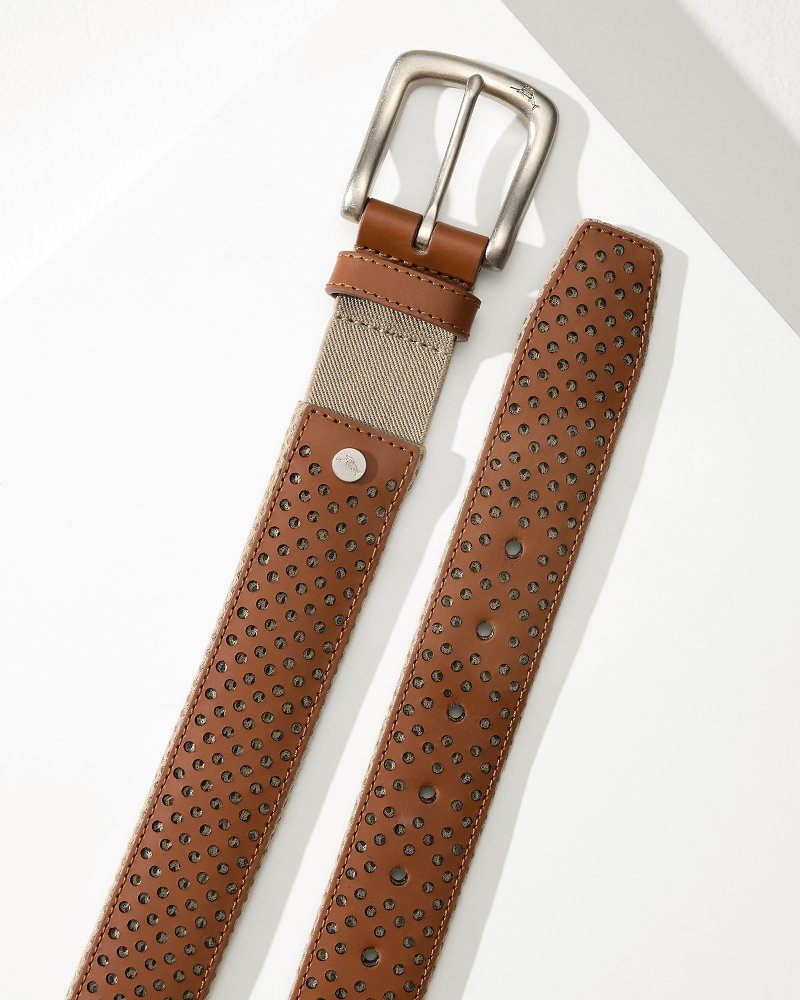 Tommy Bahama Discount - Leather Mesh Cushion Performance Belt