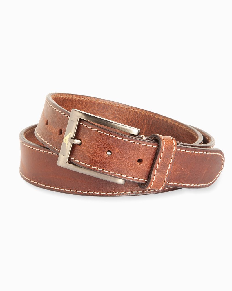 Tommy Bahama Hot Sale - Heavy Stitch Leather Belt