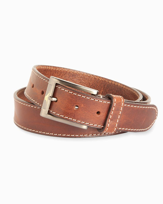 Tommy Bahama Hot Sale - Heavy Stitch Leather Belt