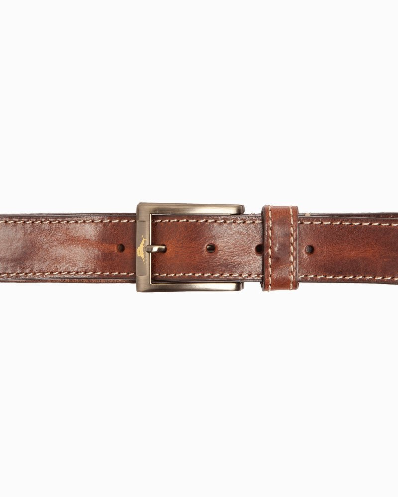 Tommy Bahama Hot Sale - Heavy Stitch Leather Belt