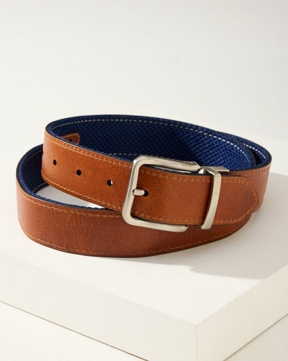 Tommy Bahama Top Pick - Leather Mesh Reversible Performance Belt