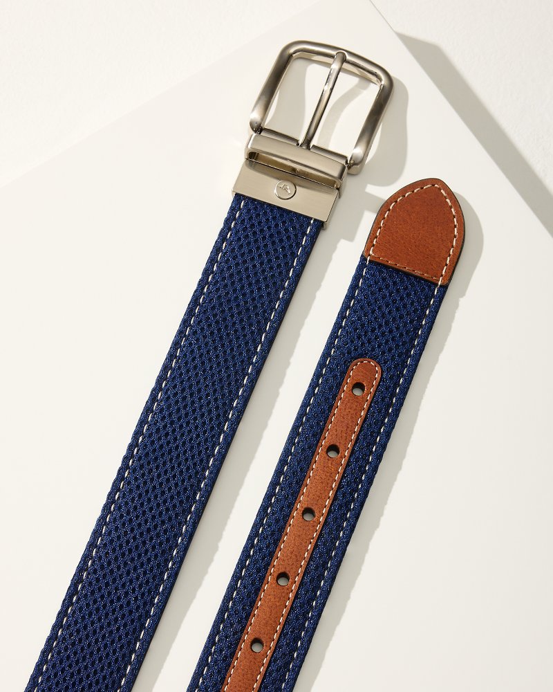 Tommy Bahama Top Pick - Leather Mesh Reversible Performance Belt
