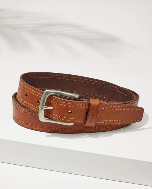 Tommy Bahama Sale - Leather Top-Stitch Belt