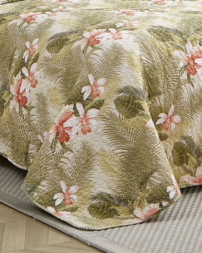 Tommy Bahama Deals - Tropical Orchid 3-Piece King Quilt Set