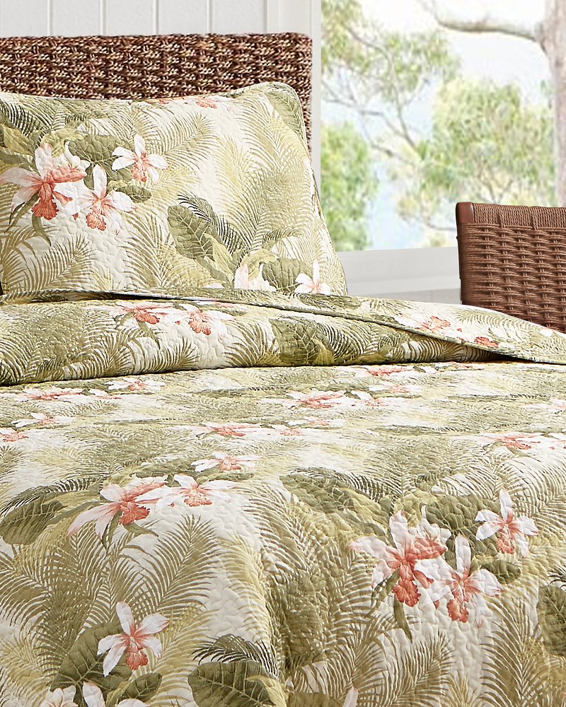 Tommy Bahama Deals - Tropical Orchid 3-Piece King Quilt Set