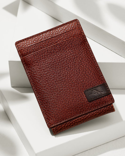 Tommy Bahama Essential - Scotchgrain Leather Magnetic Front Pocket Wallet