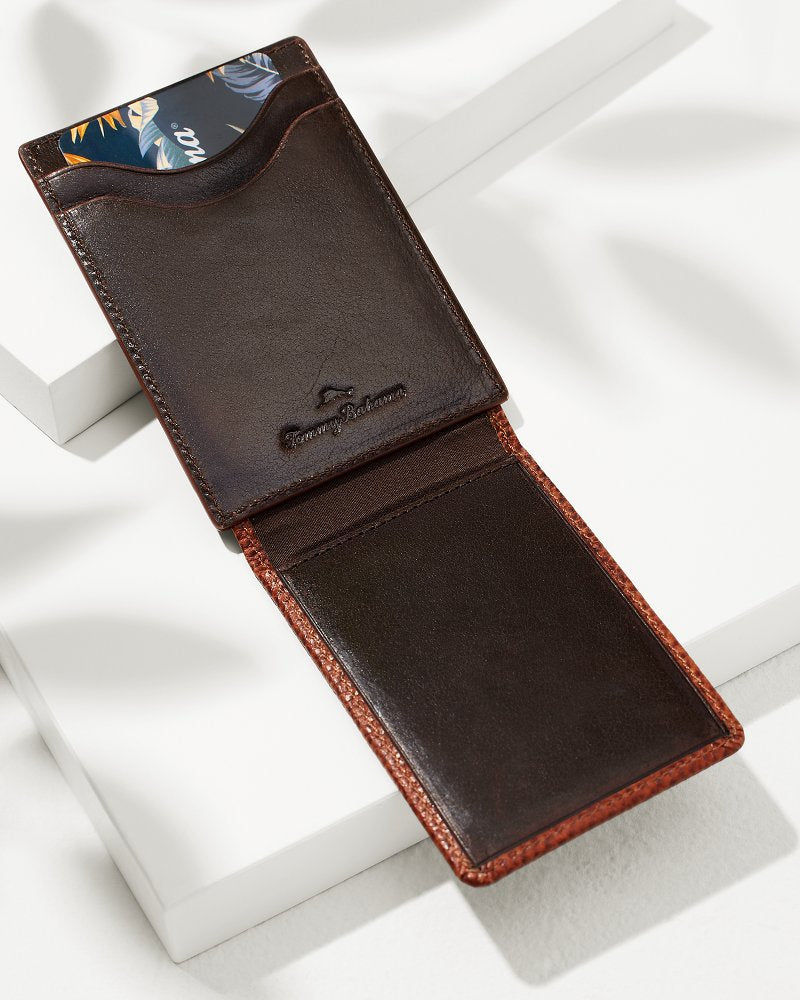 Tommy Bahama Essential - Scotchgrain Leather Magnetic Front Pocket Wallet