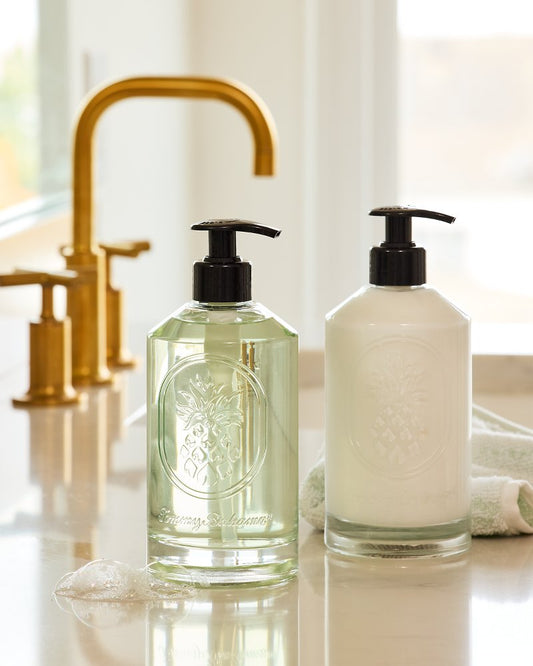 Tommy Bahama Hot Sale - Island Blend Glass Hand Soap & Lotion Set
