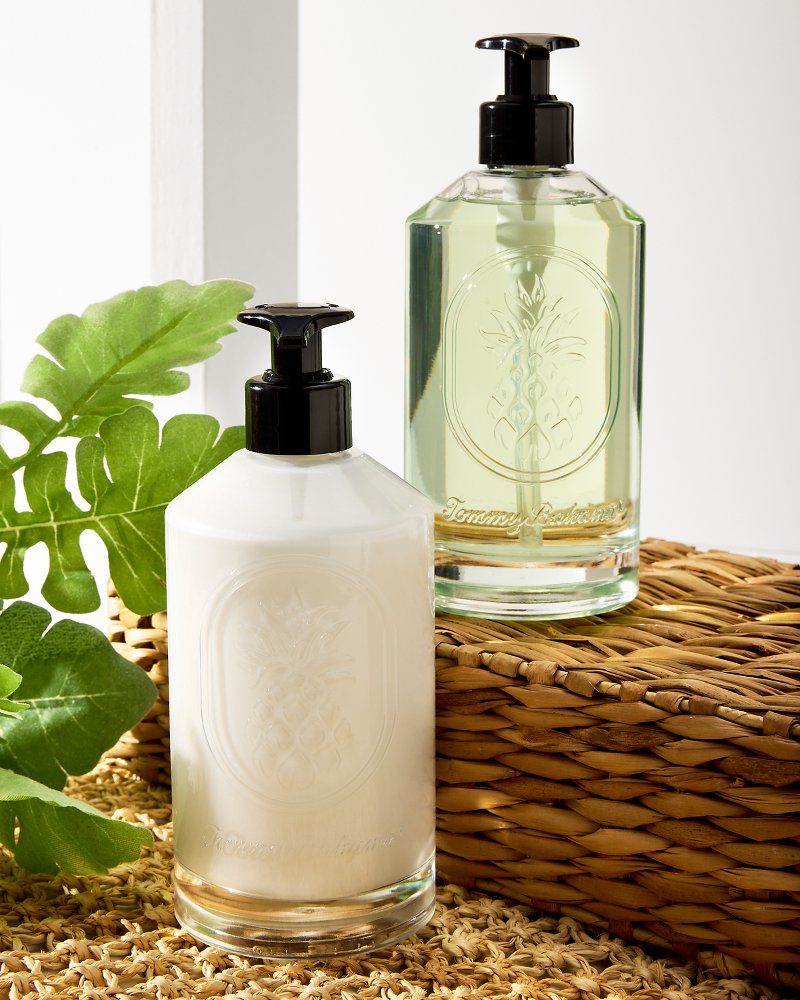 Tommy Bahama Hot Sale - Island Blend Glass Hand Soap & Lotion Set