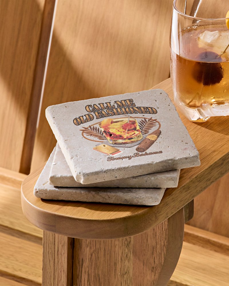 Tommy Bahama Best Price - Call Me Old Fashioned Travertine Coaster Set