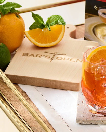 Tommy Bahama Value - Bar's Open Artisan Maple Wood Board