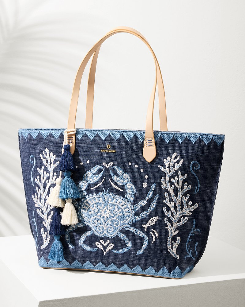 Tommy Bahama Best Price - Embroidered Fiesta Crab Tote