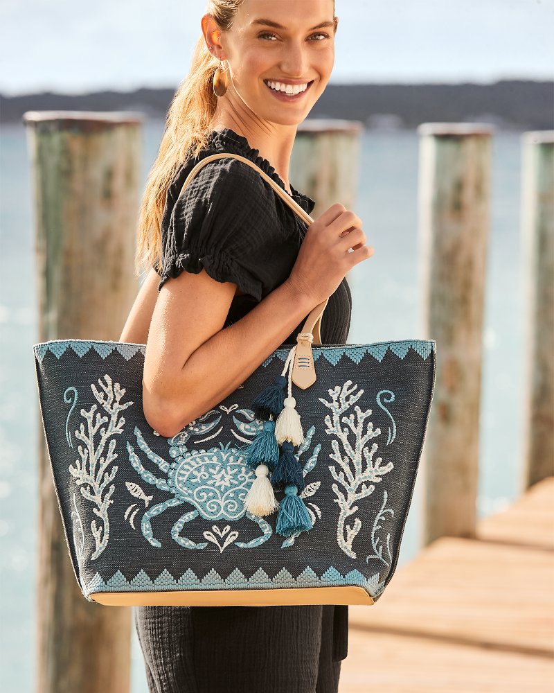 Tommy Bahama Best Price - Embroidered Fiesta Crab Tote