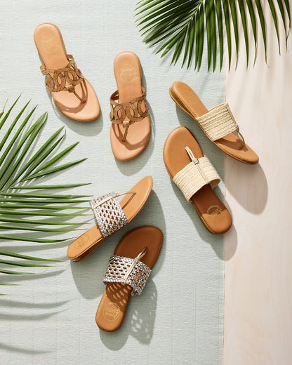 Tommy Bahama Classic - André Assous Nice Featherweights™ Metallic Sandals