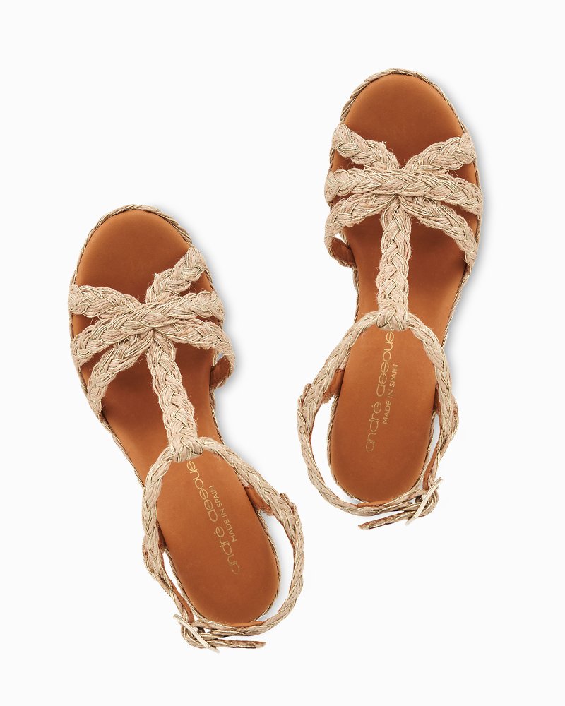 Tommy Bahama Special Offer - André Assous Madina Raffia Wedge Sandals