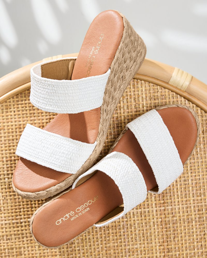 Tommy Bahama Customer Favorite - André Assous Nori Stretch Raffia Wedge Sandals