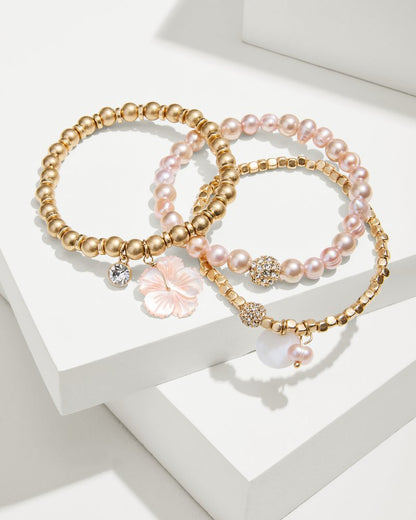 Tommy Bahama Hot Sale - Tropical Blooms Stretch Charm Bracelet Set