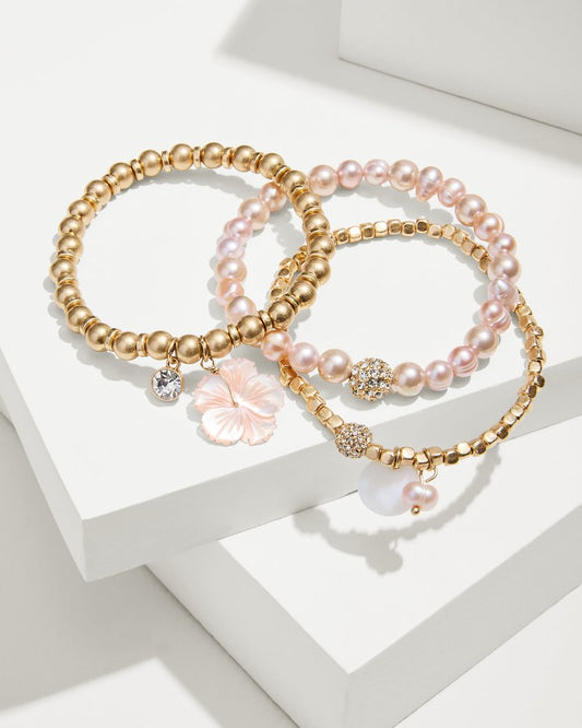Tommy Bahama Hot Sale - Tropical Blooms Stretch Charm Bracelet Set