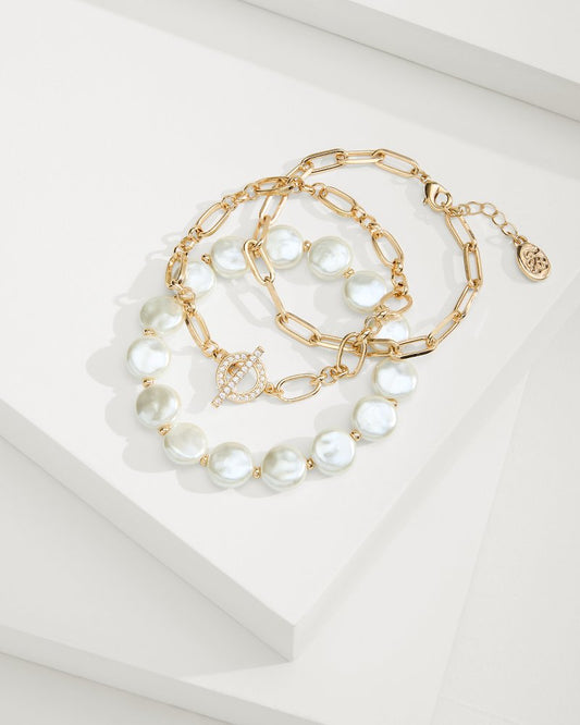 Tommy Bahama Customer Favorite - Sanibel Island Link & Pearl Bracelet Set