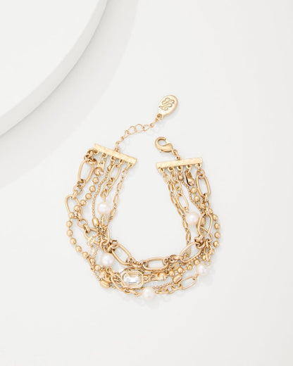 Tommy Bahama Latest - Tidal Treasure Pearl and Chain Layered Bracelet