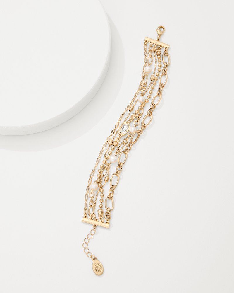 Tommy Bahama Latest - Tidal Treasure Pearl and Chain Layered Bracelet
