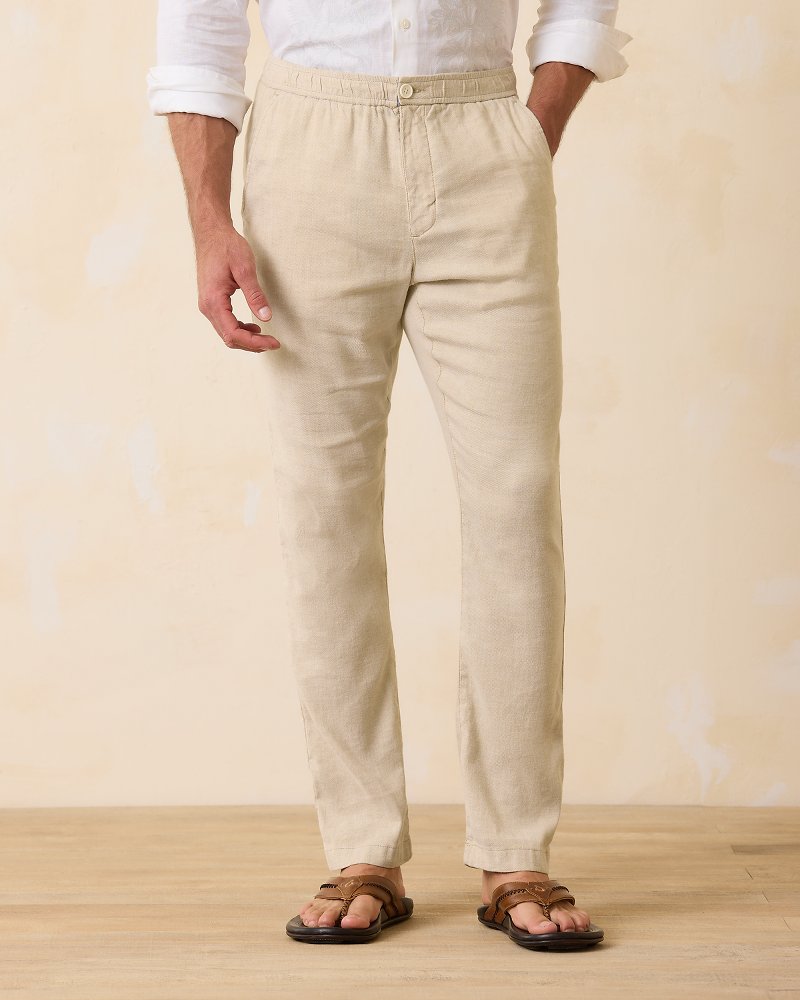 Tommy Bahama Latest - Big & Tall Beach Coast Linen-Blend Elastic-Waist Pants