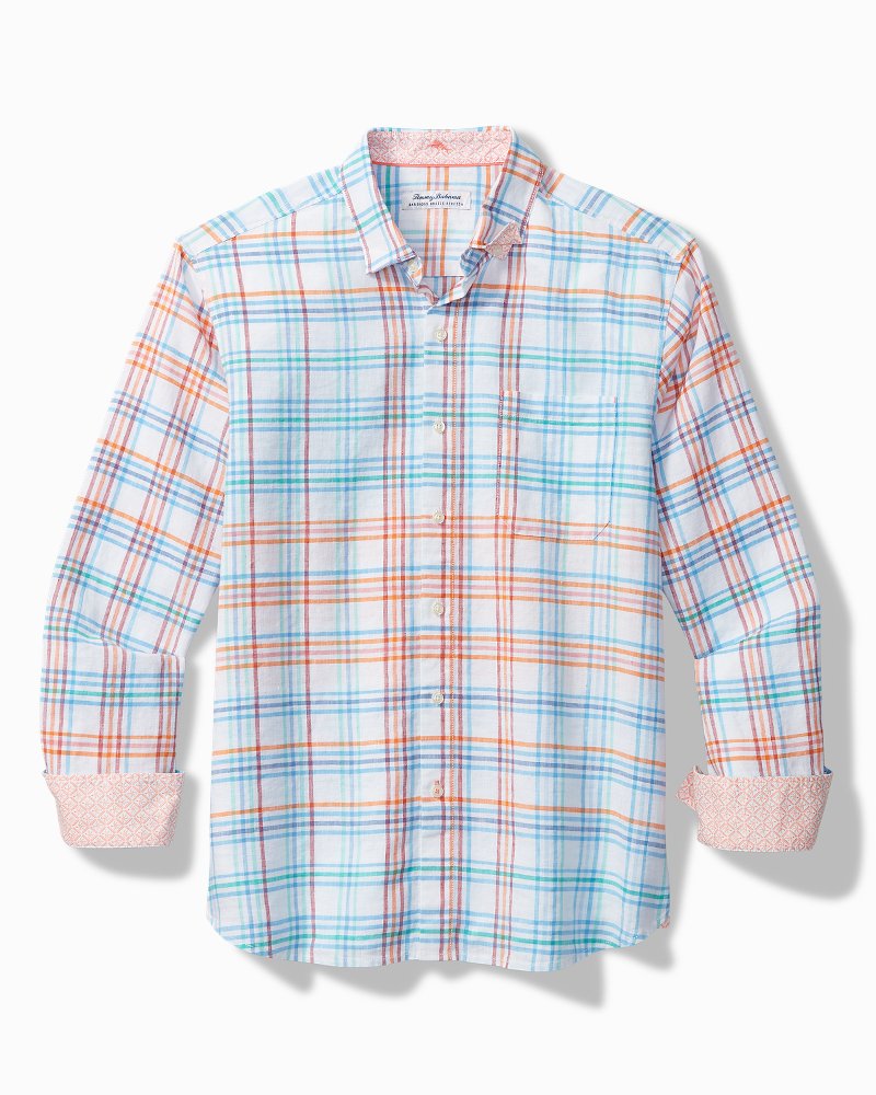 Tommy Bahama Classic - Big & Tall Barbados Breeze La Via Check Stretch-Linen Shirt