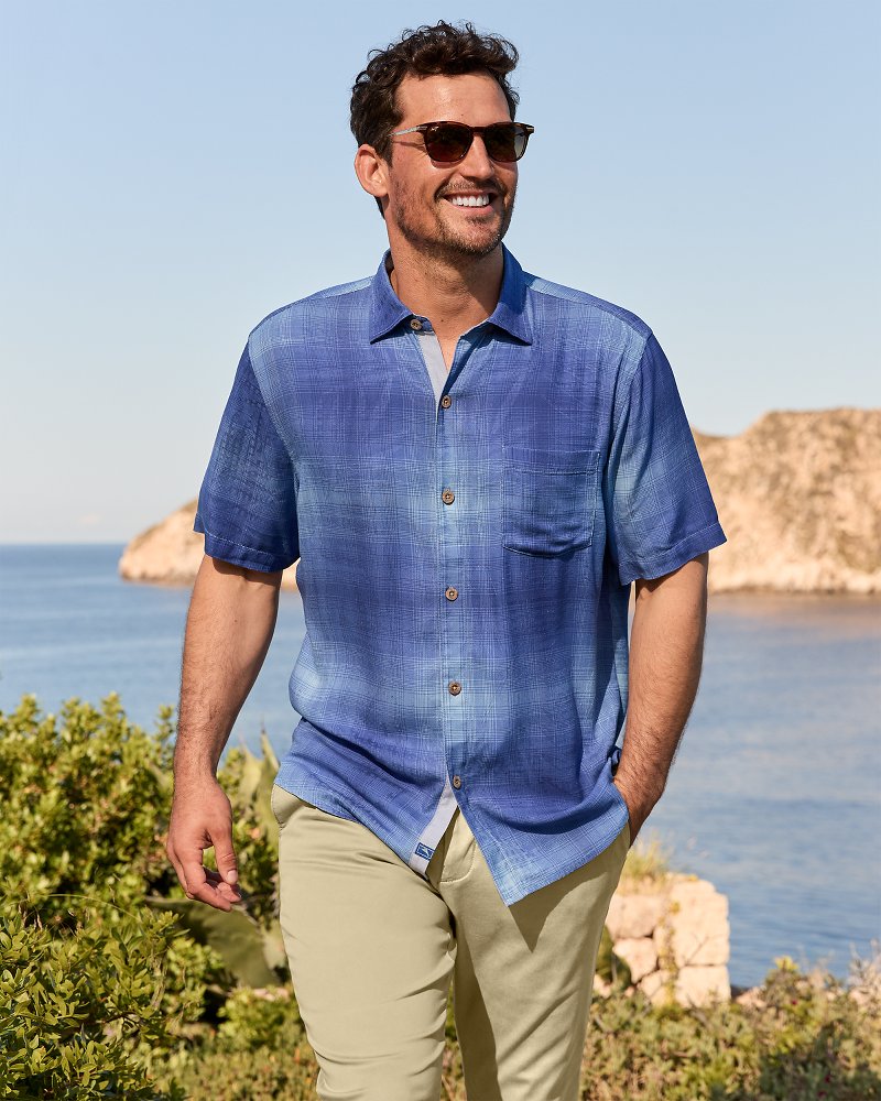 Tommy Bahama Trusted - Big & Tall Madera Ombré Silk Camp Shirt