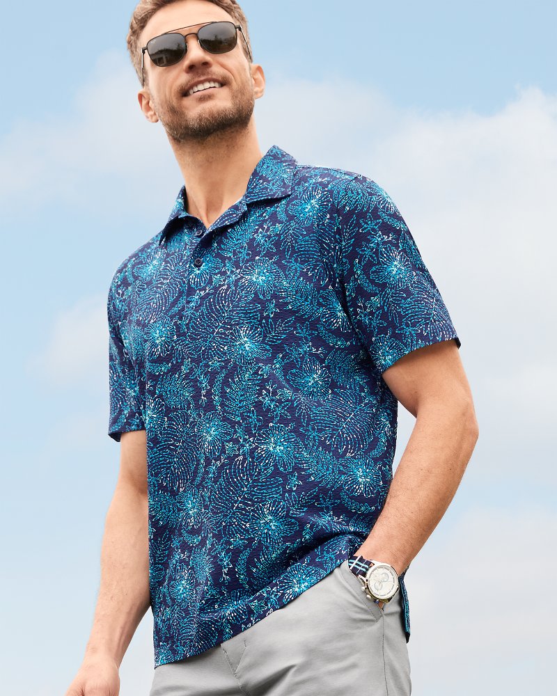 Tommy Bahama Discount - Big & Tall Bahama Coast Azul Burst IslandZone® Polo