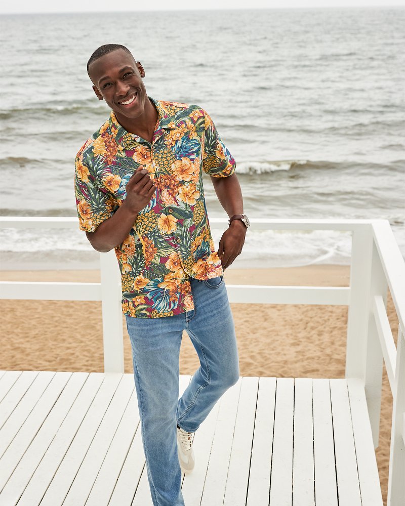 Tommy Bahama Deals - Big & Tall Coconut Point Sunset Canopy IslandZone® Camp Shirt