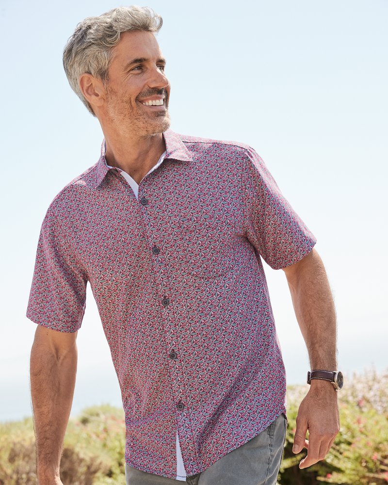 Tommy Bahama Hot Sale - Big & Tall Coconut Point Beachcomber Geo IslandZone® Camp Shirt