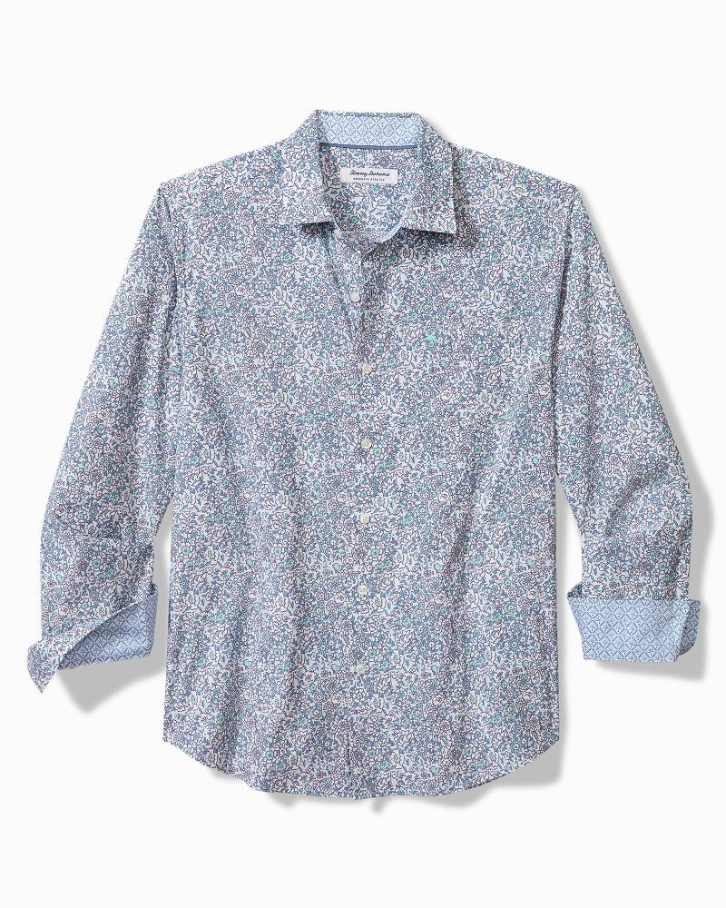 Tommy Bahama New - Big & Tall Sarasota Stretch Blue Flora IslandZone® Shirt