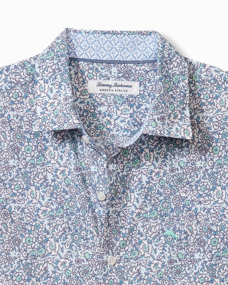 Tommy Bahama New - Big & Tall Sarasota Stretch Blue Flora IslandZone® Shirt