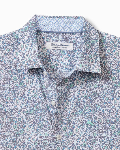 Tommy Bahama New - Big & Tall Sarasota Stretch Blue Flora IslandZone® Shirt