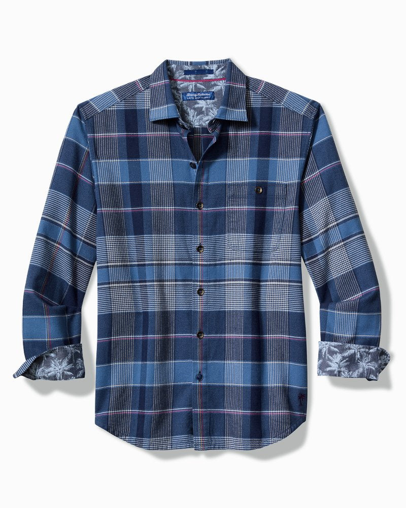 Tommy Bahama New - Big & Tall Canyon Beach Pebble Cay Plaid Stretch Flannel Shirt