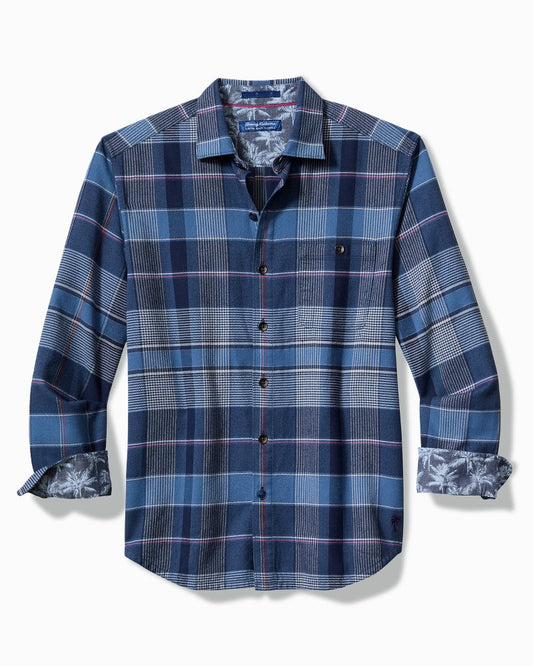 Tommy Bahama New - Big & Tall Canyon Beach Pebble Cay Plaid Stretch Flannel Shirt